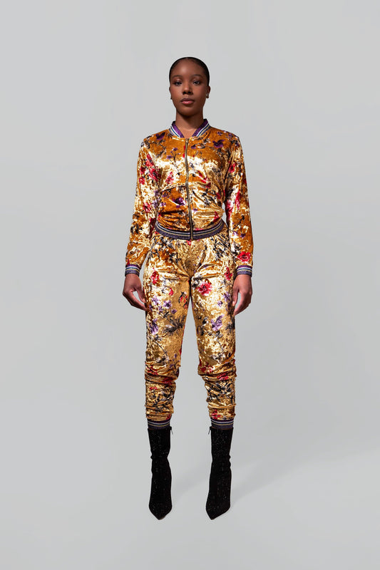 Goddess Velour Gold Tracksuit