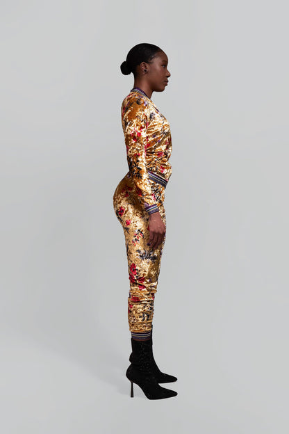 Goddess Velour Gold Tracksuit