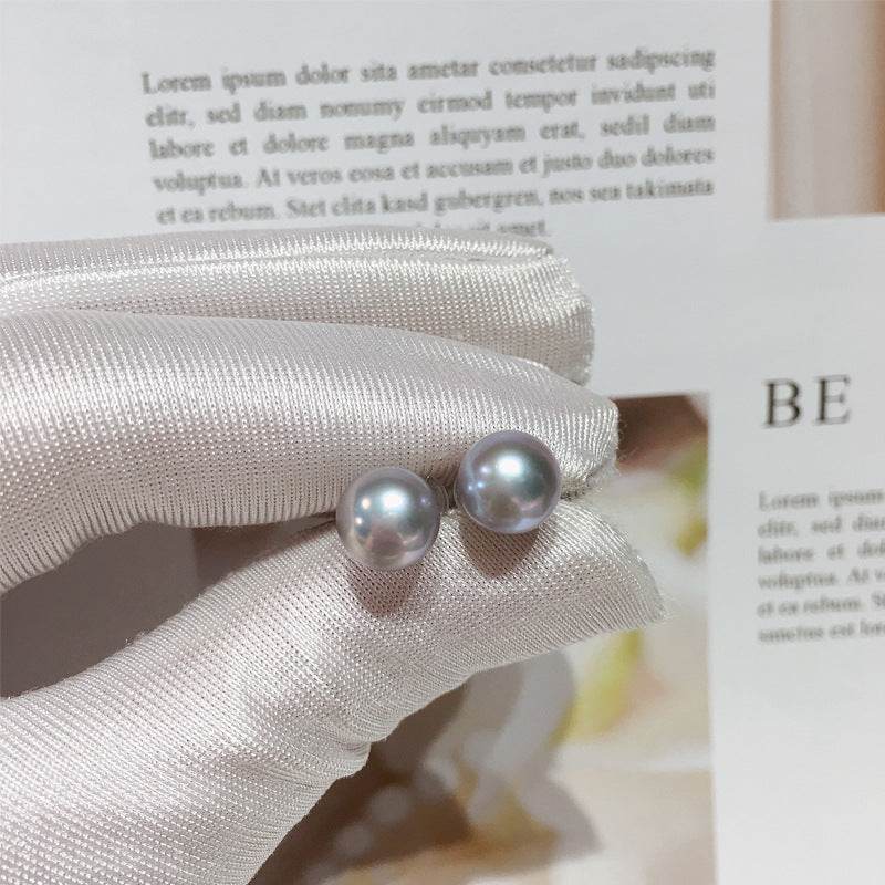 Natural Freshwater Pearl Stud Earrings, 5A No Blemish, S925 Sterling Silver, Hypoallergenic High Luster Jewelry Gift for Her