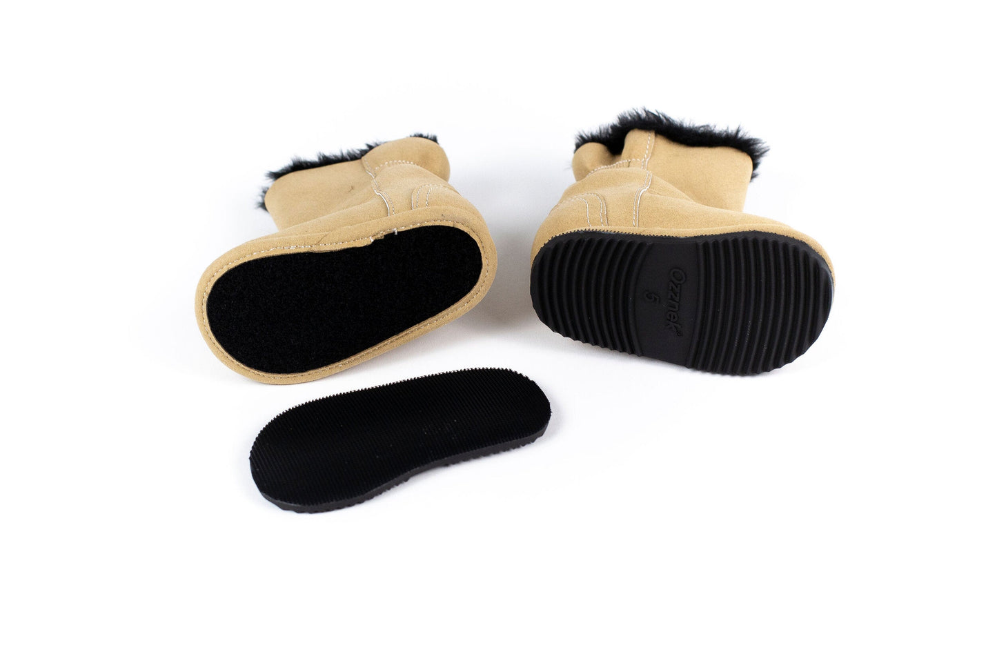 Brown Boot Top with Black Faux-Fur Lining