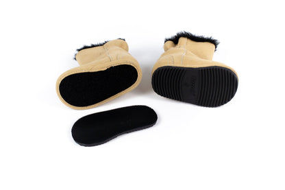 Brown Boot Top with Black Faux-Fur Lining