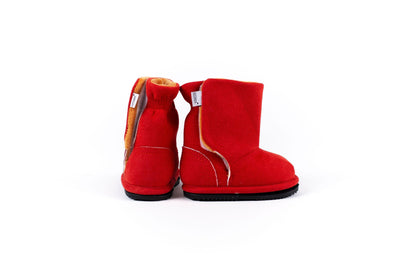 Red Suede Boot Top with Velvet Lining
