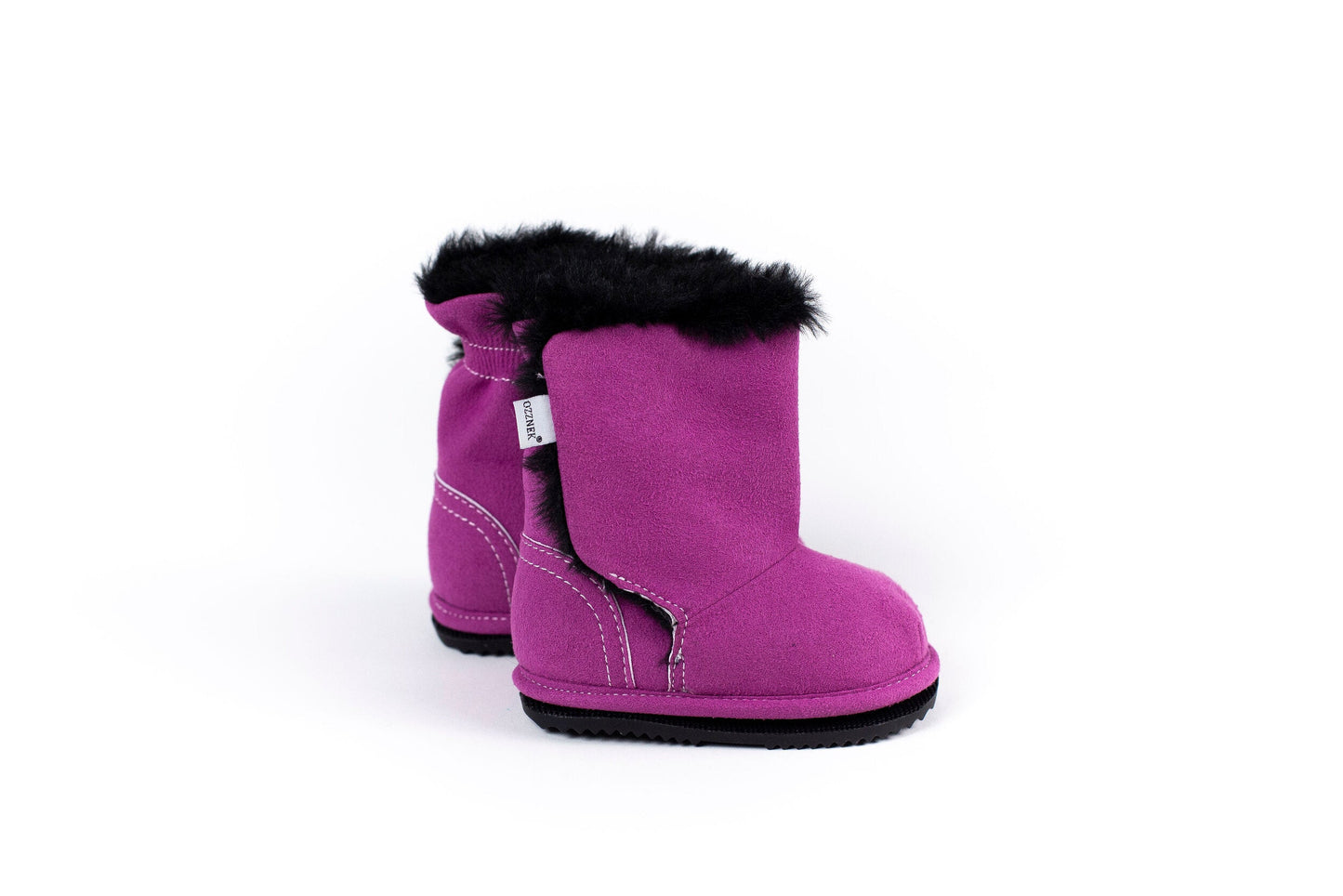 Magenta Boot Top with Faux-fur Lining