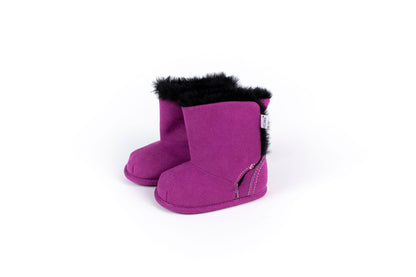 Magenta Boot Top with Faux-fur Lining