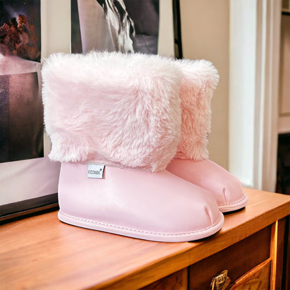 Pink Ankle Boot with Velvet Lining