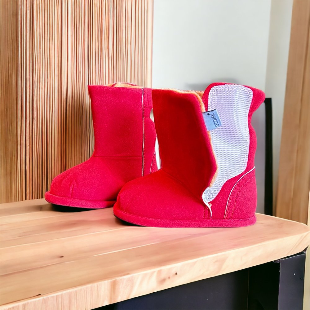 Red Suede Boot Top with Velvet Lining