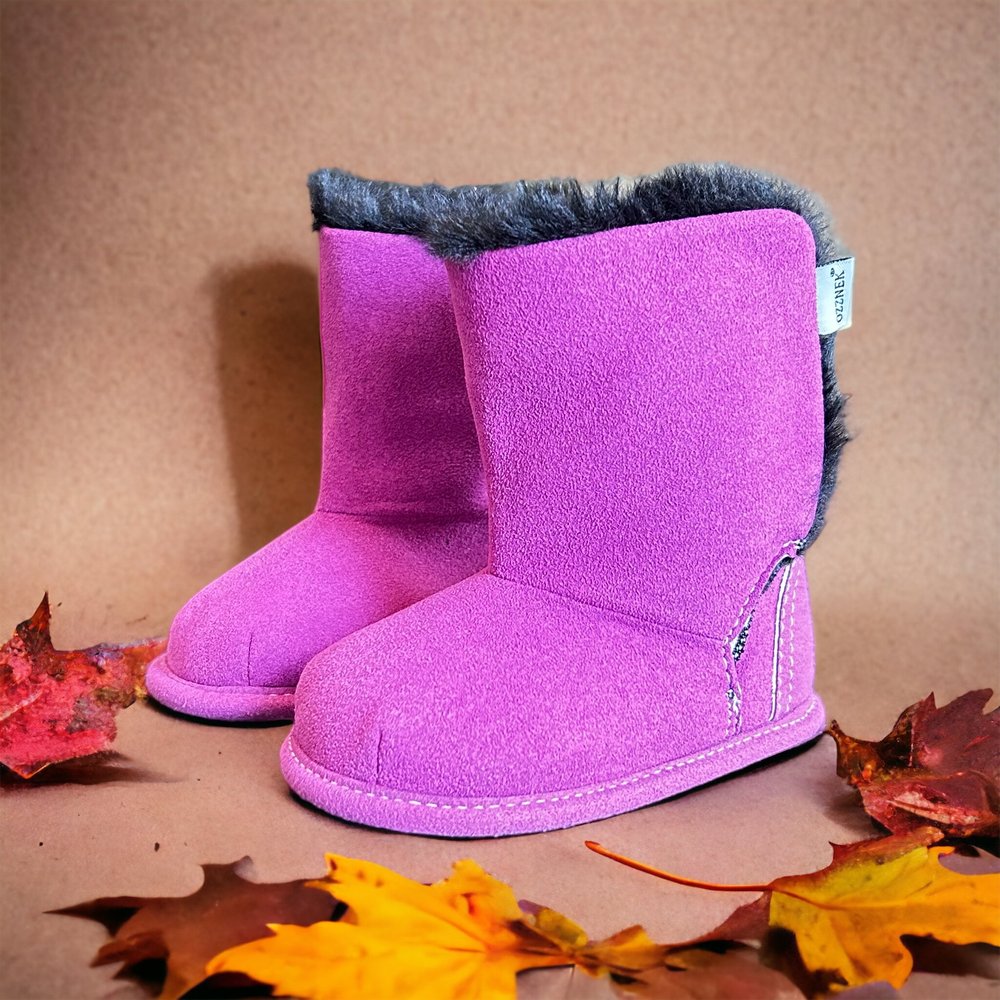 Magenta Boot Top with Faux-fur Lining