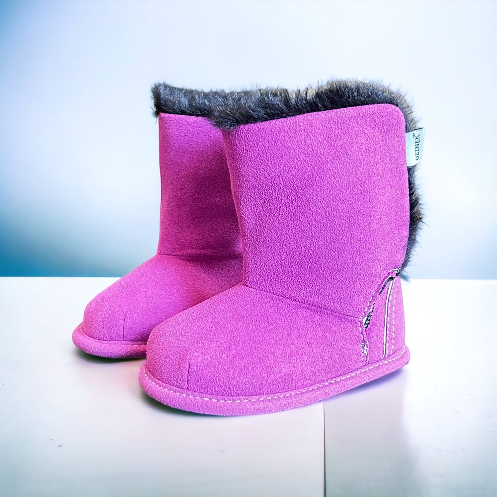 Magenta Boot Top with Faux-fur Lining