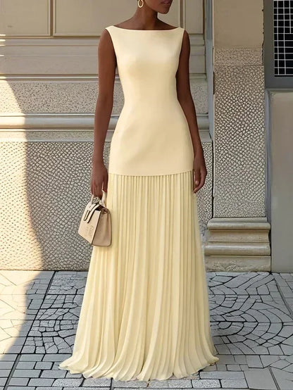 Women's Strapless Long Prom Dress Elegant Wedding Dress Casual Loose Ruched Maxi Dress Floor Length Elegant Evening Dress