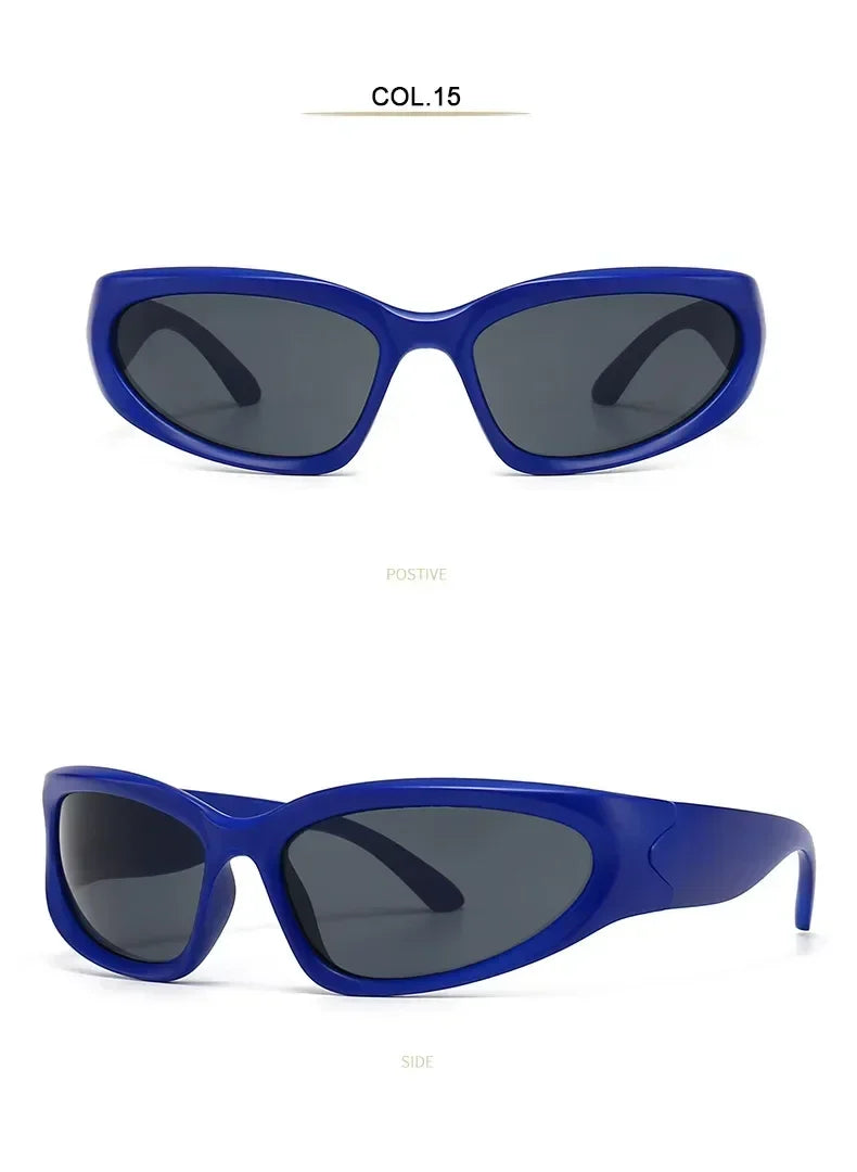 Unique Y2K Designer Luxury Sunglasses Women Rectangle Big Frame Sun Glasses For Men Outdoor UV Protection Classic 2000S Black Sh