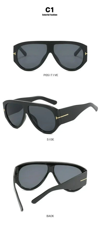 2024 New Fashion Big Frame Pilot Brown Sunglasses Women Men Brand T Outdoor Sun Glasses Female Shade Oculos De Sol Gifts