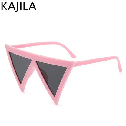 Oversized Triangle Punk Shiled Sunglasses Women Big Frame 2025 Luxury Brand Windproof Eyewear For Ladies UV400 Goggle Shades