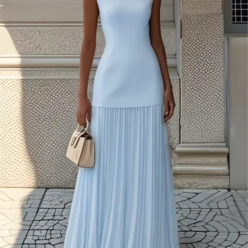 Women's Strapless Long Prom Dress Elegant Wedding Dress Casual Loose Ruched Maxi Dress Floor Length Elegant Evening Dress