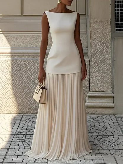 Women's Strapless Long Prom Dress Elegant Wedding Dress Casual Loose Ruched Maxi Dress Floor Length Elegant Evening Dress