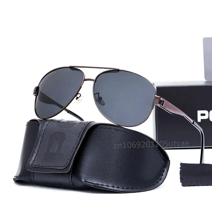 Polarized Pilot Sunglasses for Men Original Italian Luxury Brand Sunglasses Fashion UV Resistant Driving Business Policer Shades