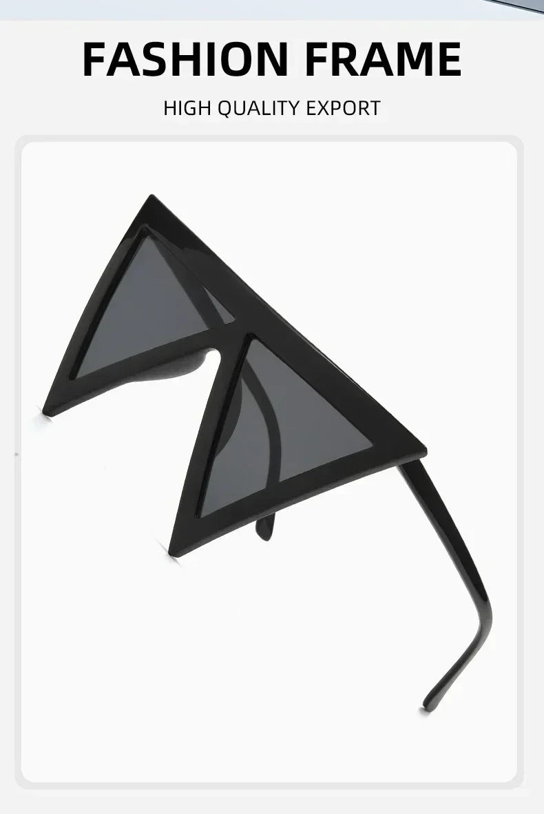 Oversized Triangle Punk Shiled Sunglasses Women Big Frame 2025 Luxury Brand Windproof Eyewear For Ladies UV400 Goggle Shades