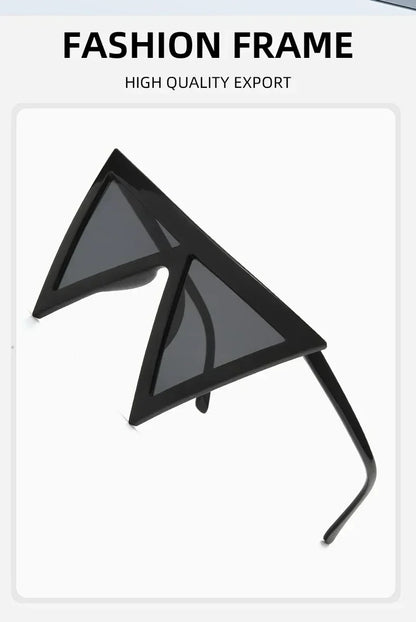 Oversized Triangle Punk Shiled Sunglasses Women Big Frame 2025 Luxury Brand Windproof Eyewear For Ladies UV400 Goggle Shades