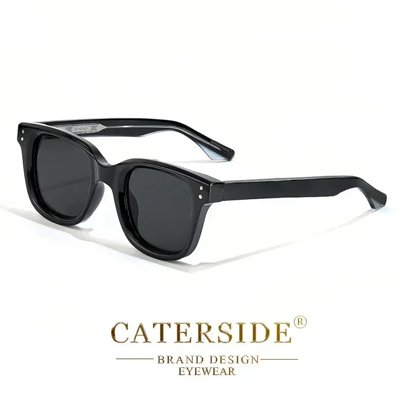 CATERSIDE Retro Square Sunglasses Men Large Frame Design Core Insert Temple Women's Sun Glasses High-Quality Travel Party UV400