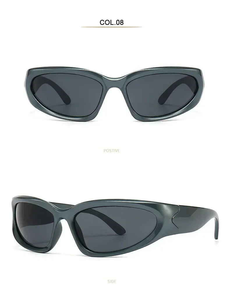 Unique Y2K Designer Luxury Sunglasses Women Rectangle Big Frame Sun Glasses For Men Outdoor UV Protection Classic 2000S Black Sh