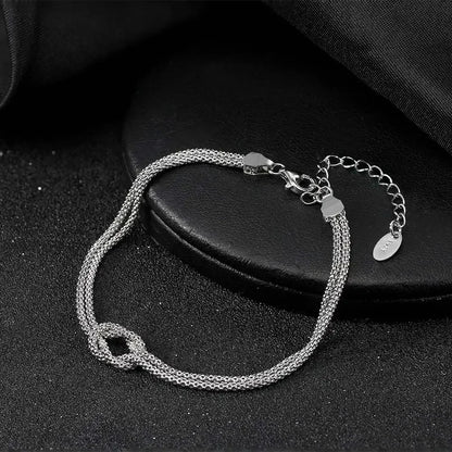 ORSA JEWELS Classic 14K Gold Double Layer Corn Chain Bracelet Fashion 925 Sterling Silver Bracelet for Women Party Jewelry SB196