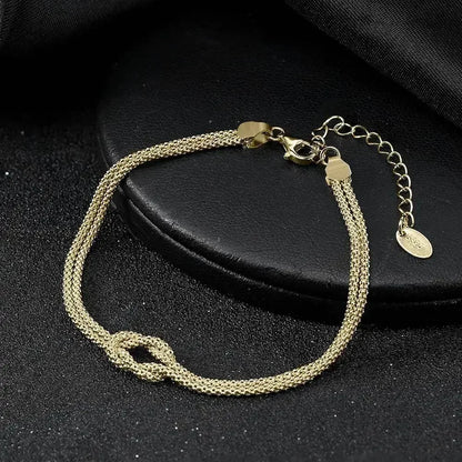ORSA JEWELS Classic 14K Gold Double Layer Corn Chain Bracelet Fashion 925 Sterling Silver Bracelet for Women Party Jewelry SB196
