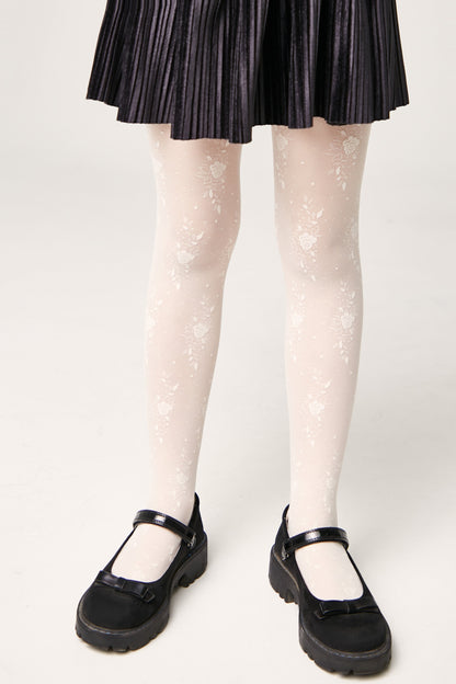 Conte Tights for girls Sofia 20 Den - Floral Pattern