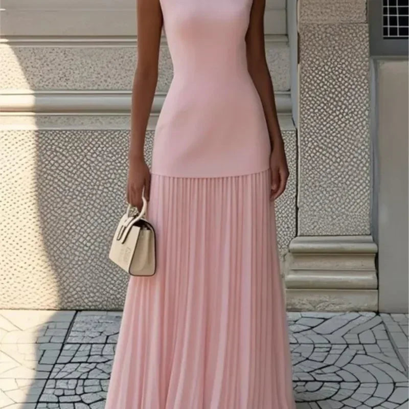 Women's Strapless Long Prom Dress Elegant Wedding Dress Casual Loose Ruched Maxi Dress Floor Length Elegant Evening Dress
