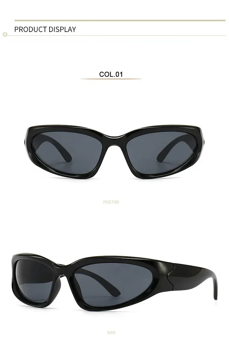 Unique Y2K Designer Luxury Sunglasses Women Rectangle Big Frame Sun Glasses For Men Outdoor UV Protection Classic 2000S Black Sh