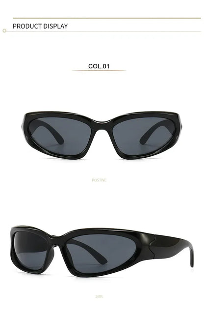 Unique Y2K Designer Luxury Sunglasses Women Rectangle Big Frame Sun Glasses For Men Outdoor UV Protection Classic 2000S Black Sh