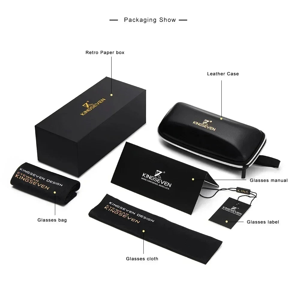 KINGSEVEN Fashion Women Polygon Sunglasses Men Polarized UV400 Sunscreen Round Thin Frame Glassses Luxury Causal Driving Eyewear