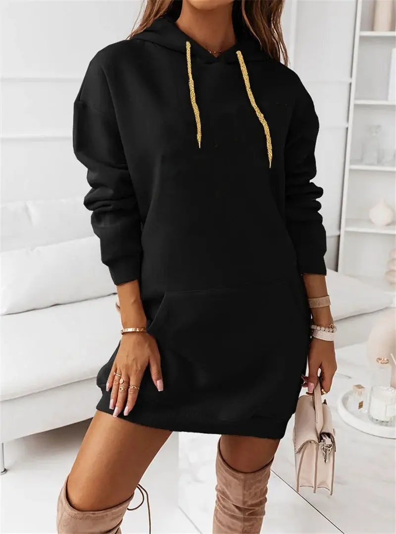 Solid Color Casual Sports Hoodie Sweatshirt