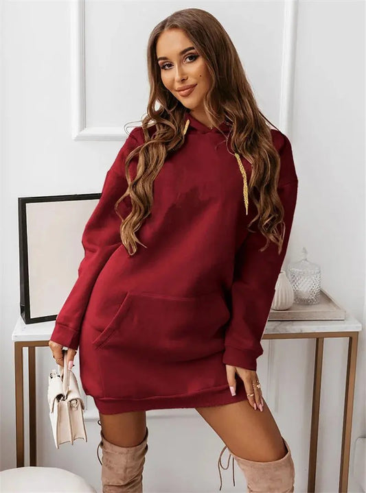 Solid Color Casual Sports Hoodie Sweatshirt