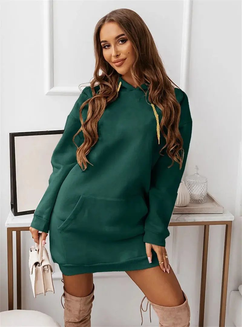 Solid Color Casual Sports Hoodie Sweatshirt