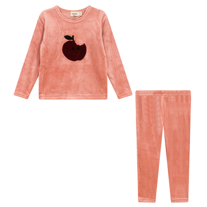 Apple Print Cotton Velour 2Pc Set
