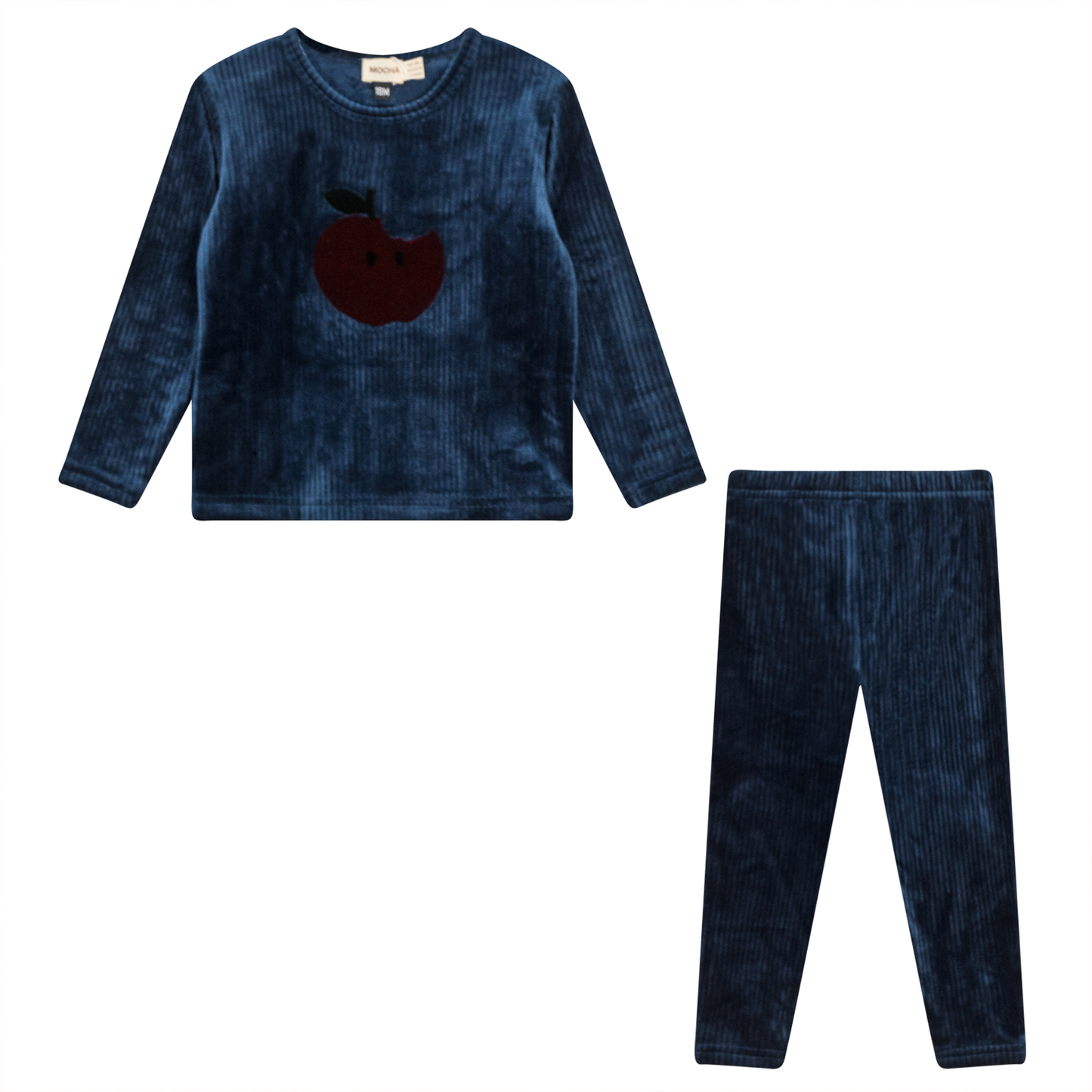 Apple Print Cotton Velour 2Pc Set