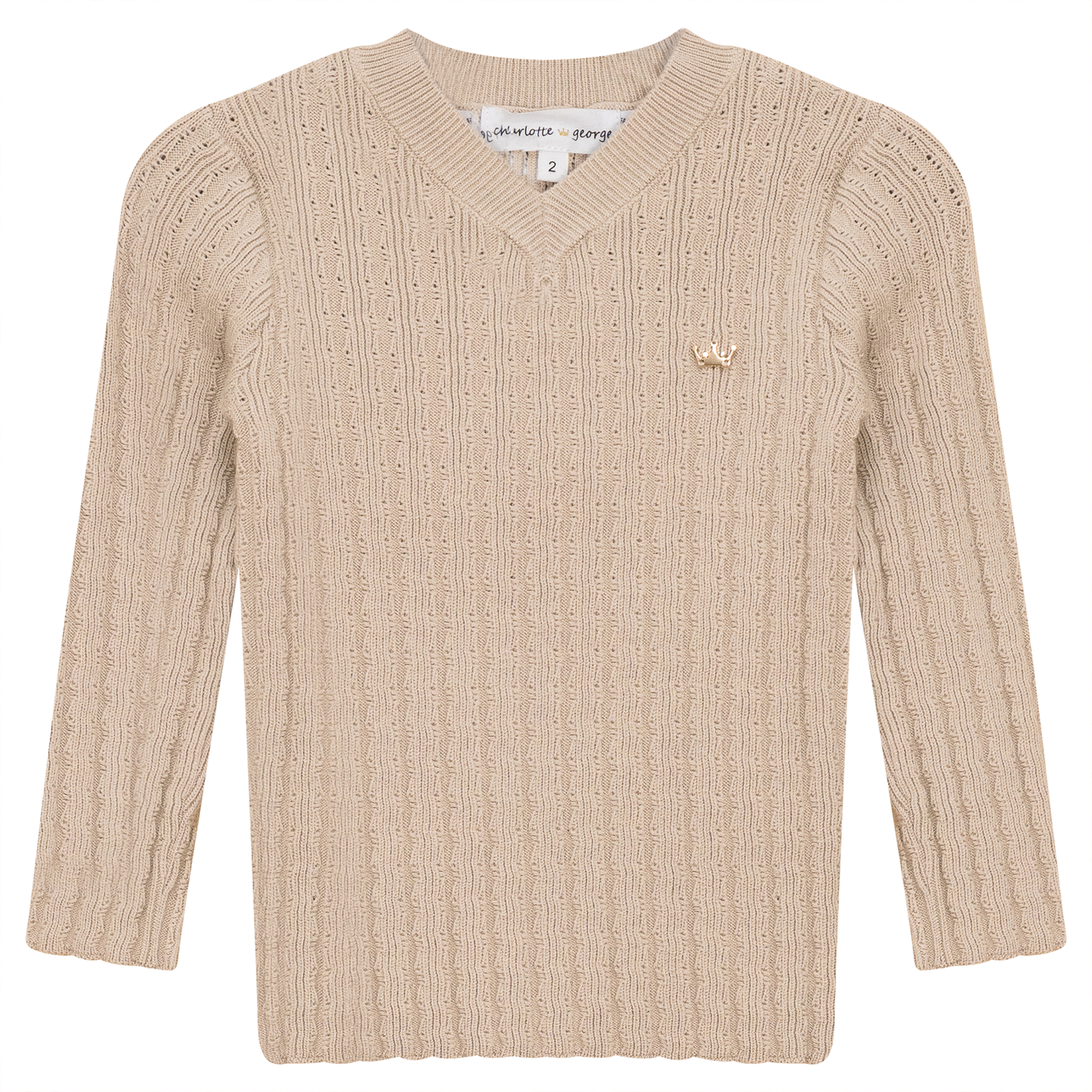 Textured Rib Knit V-Neck Sweater