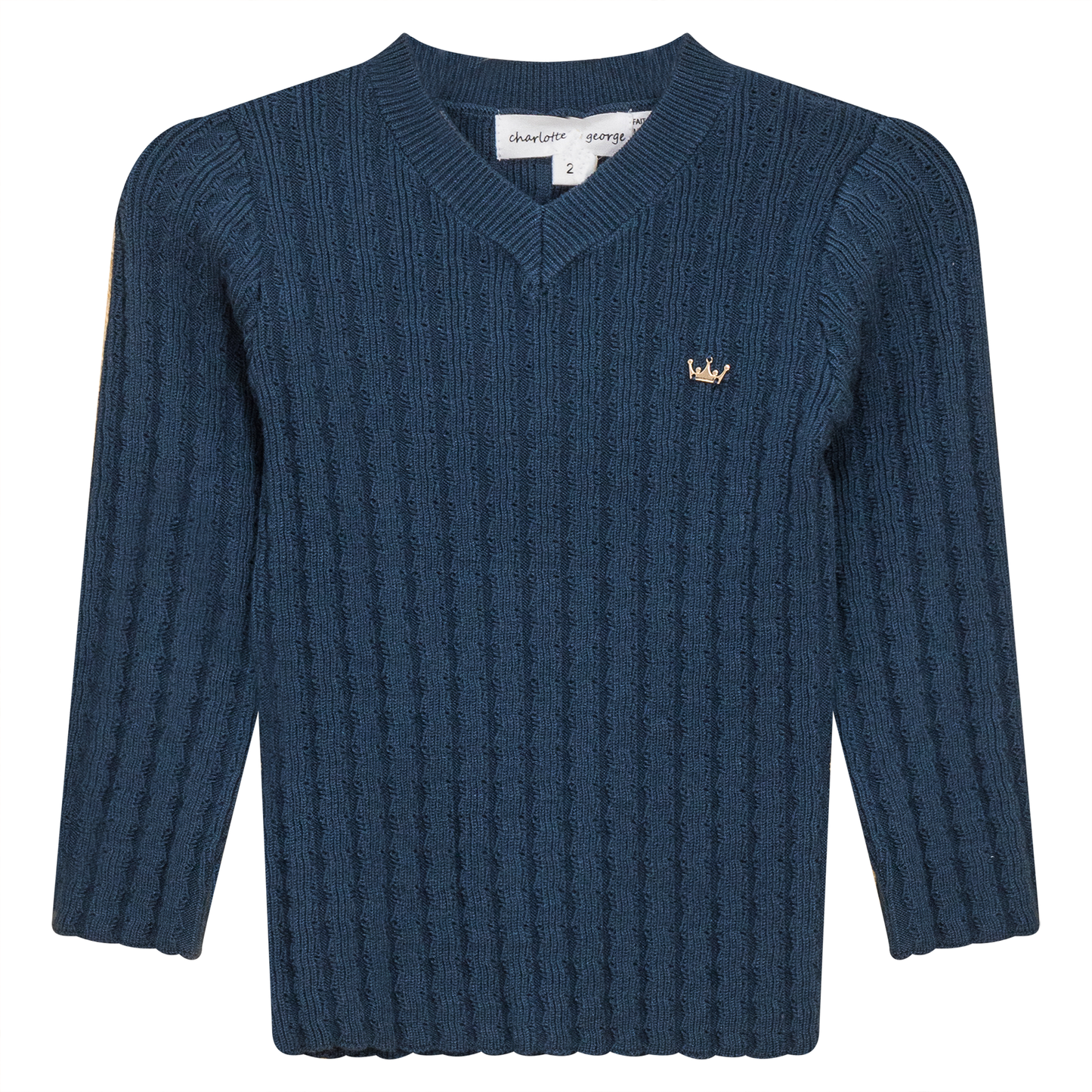 Textured Rib Knit V-Neck Sweater