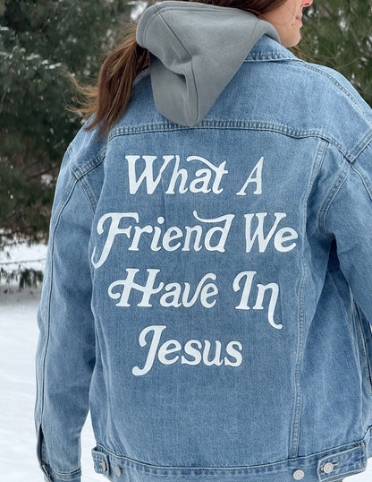 What a Friend In Jesus Denim Jacket