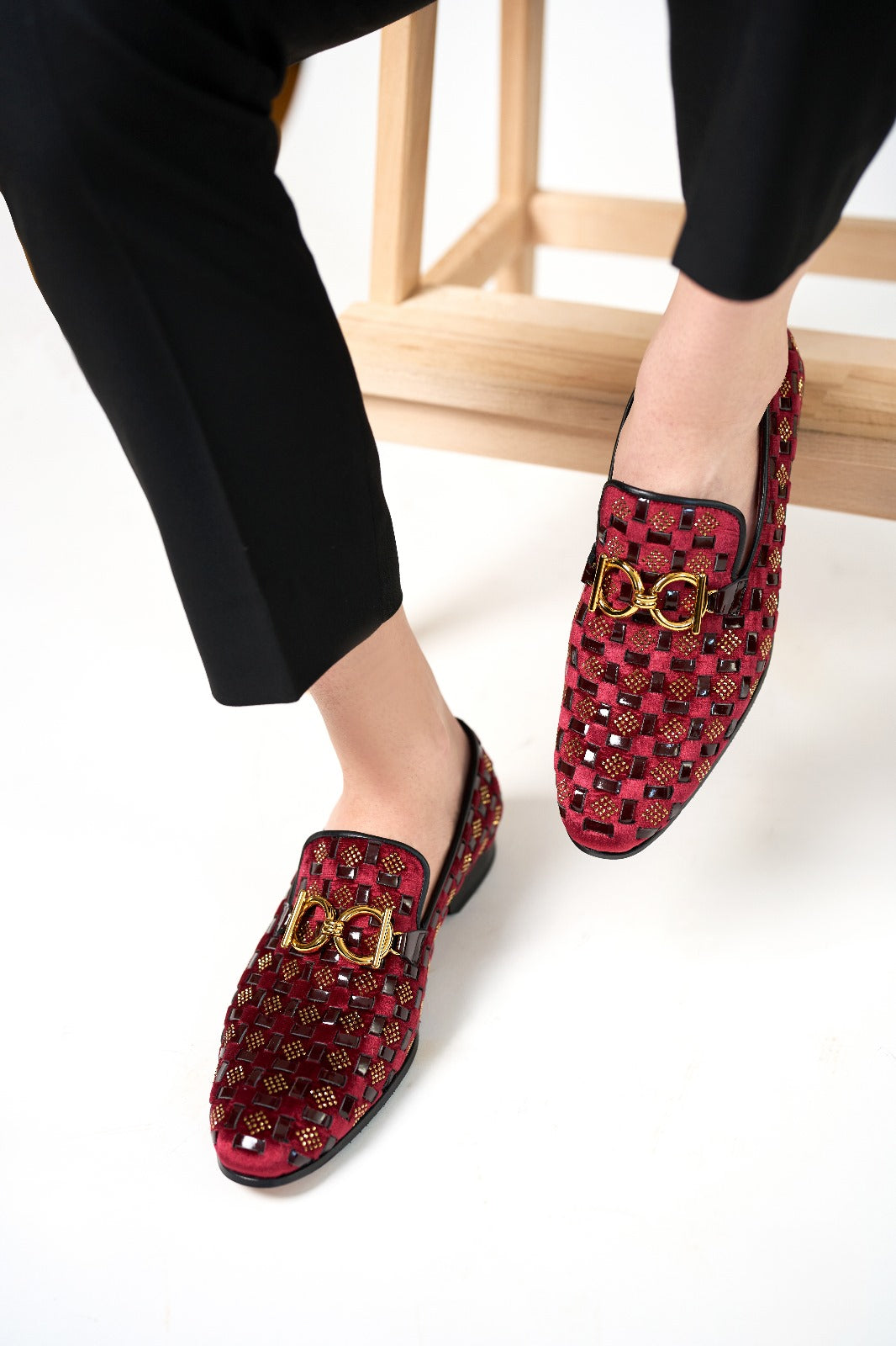 The Vicino Shoe Burgundy Bit Dress Loafer Limited Edition Men Shoe