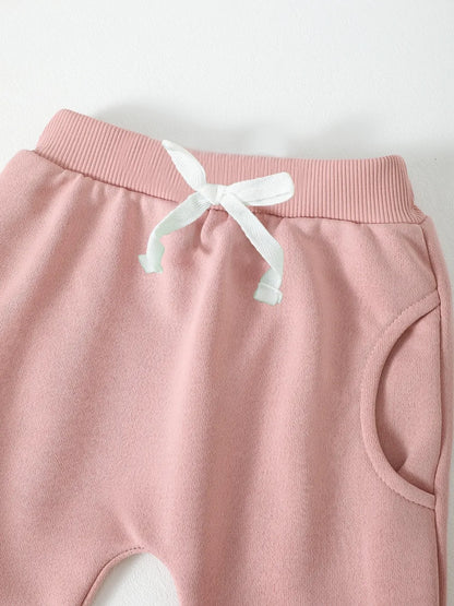 Children's Letter Graphic Sweatshirt and Pants Set