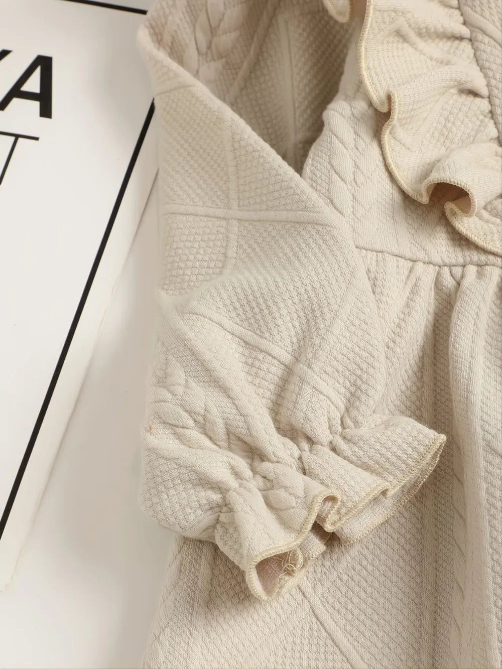 Children's Ruffled Bow Collared Neck Dress