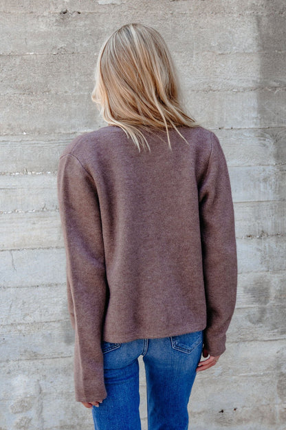 Autumn Button Front Sweater Cardigan - Brown - FINAL SALE
