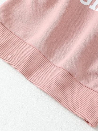 Children's Letter Graphic Sweatshirt and Pants Set