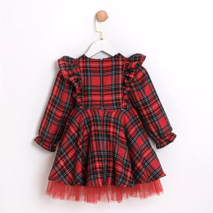 Red Plaid Sparkle Dress