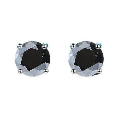 S925 Multicolor Moissanite 4-Prong Stud Earrings, 10 Color 0.5-3ct D-Grade VVS Certificate, Unisex Hypoallergenic Sterling Silver Gift