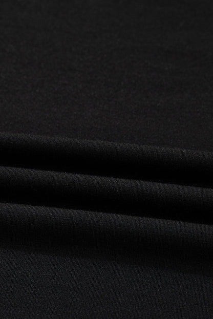 Black Bow Print Sleeve Patchwork Plus Size Blouse