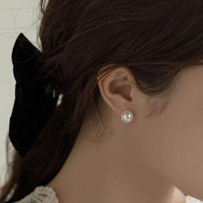 Natural Freshwater Pearl Stud Earrings, 5A No Blemish, S925 Sterling Silver, Hypoallergenic High Luster Jewelry Gift for Her