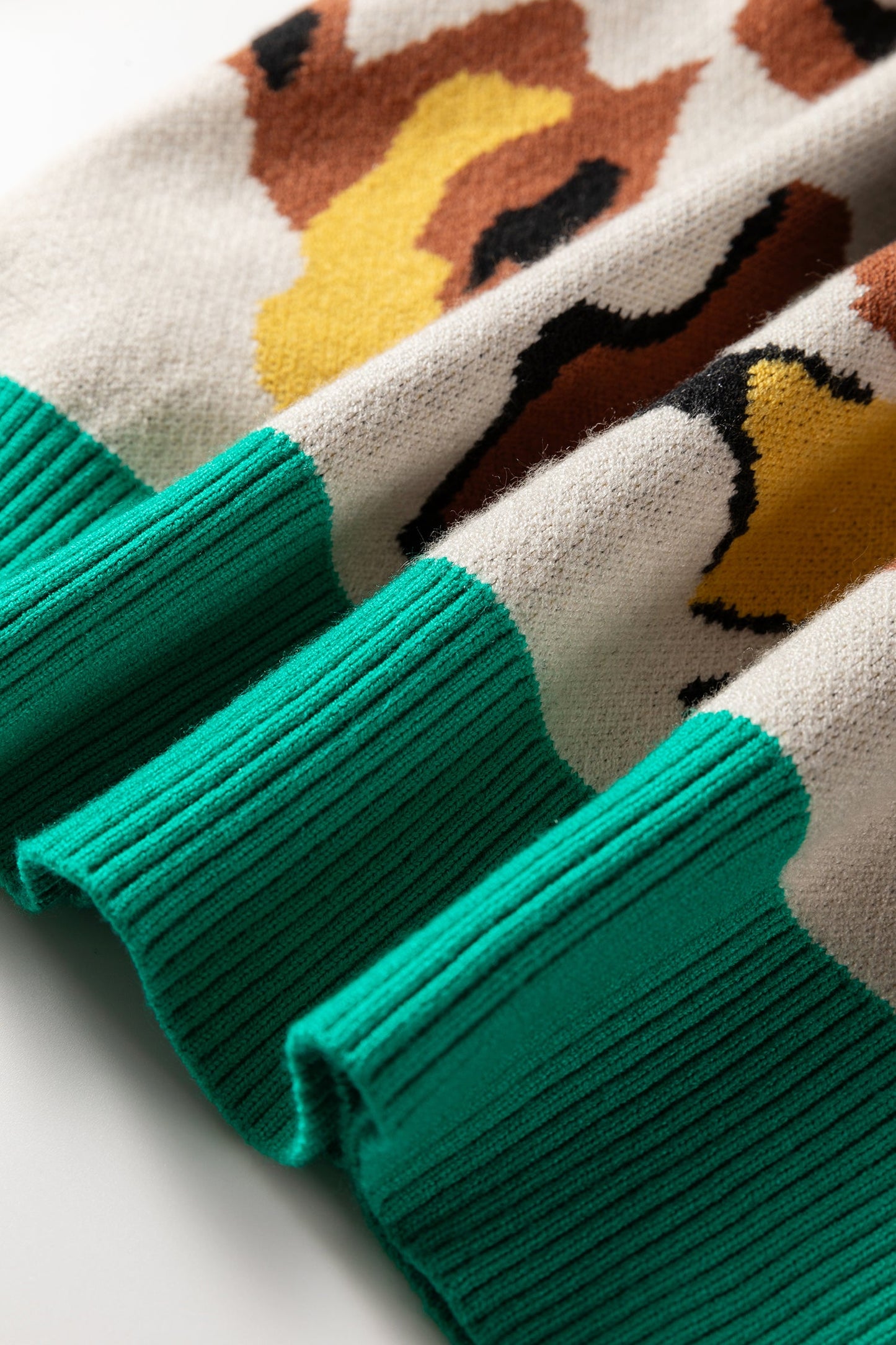 Colorblock Stripe Contrast Ribbed Knit Sweater