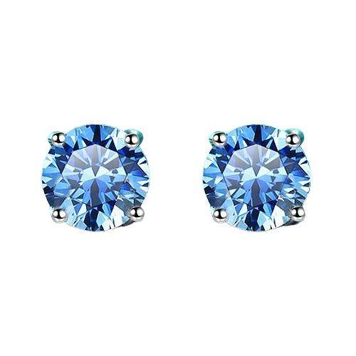 S925 Multicolor Moissanite 4-Prong Stud Earrings, 10 Color 0.5-3ct D-Grade VVS Certificate, Unisex Hypoallergenic Sterling Silver Gift