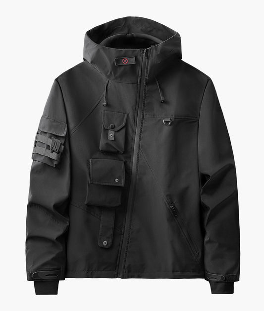 IBJ514 Black Techwear Functional Jacket